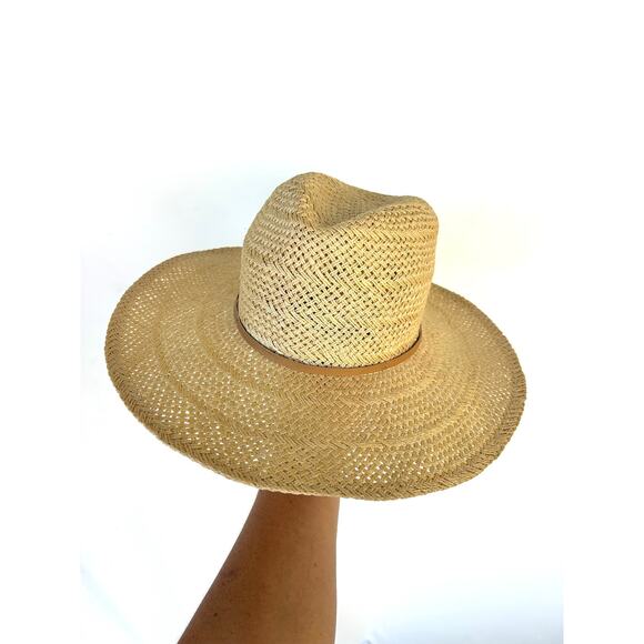 Janessa Leone Hart Straw Fedora Small Jute Packable Summer Sun Tan Neutral main image 8